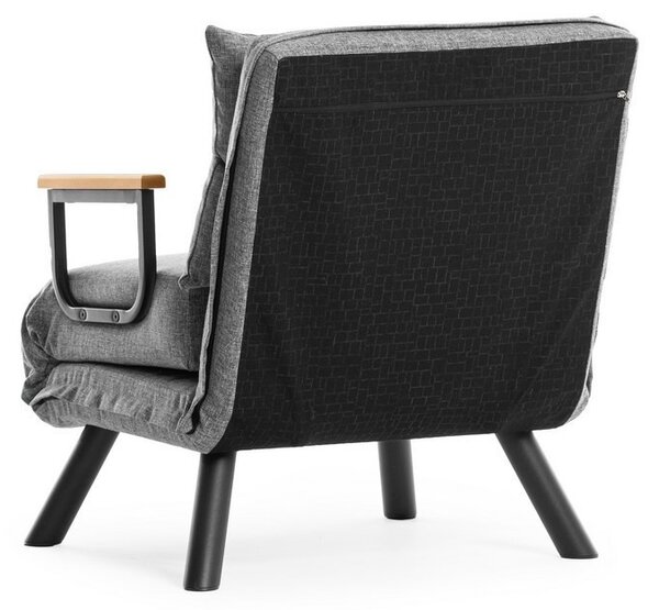 Hanah Home Rozkládací křeslo Single Sando světle šedé