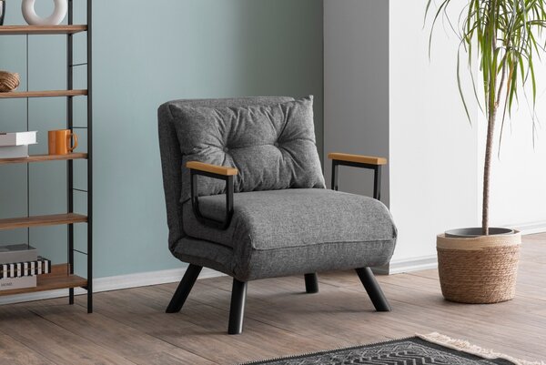 Hanah Home Rozkládací křeslo Single Sando světle šedé