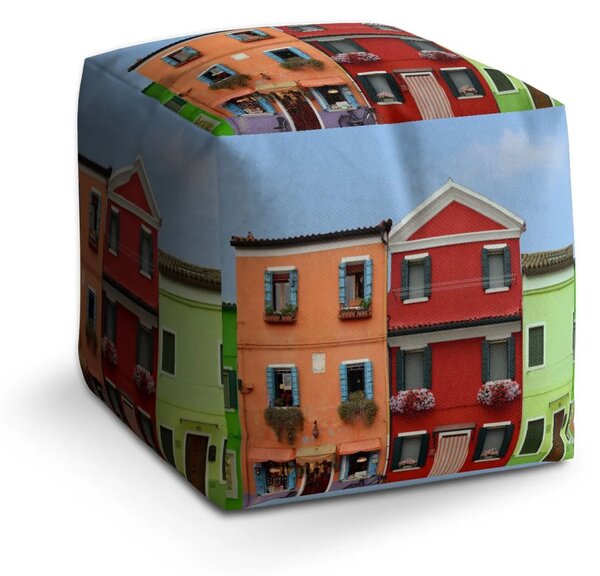 Sablio Taburet Cube Domky - 40x40x40 cm