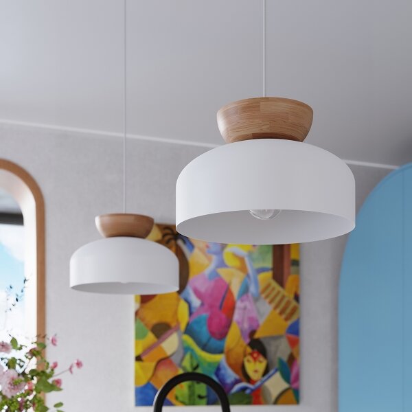 Sollux SL.1350 - Lustr na lanku MARION 1xE27/15W/230V pr. 29,5 cm bílá