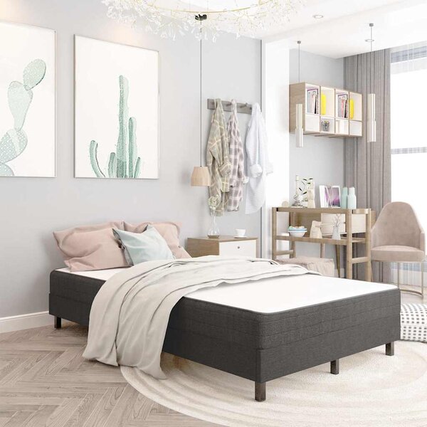 Postel boxspring šedá textil 120 x 200 cm 287455