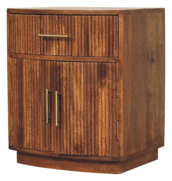 Noční stolek se zaoblenými liniemi z masivního mangového dřeva, 50 × 40 × 60 cm