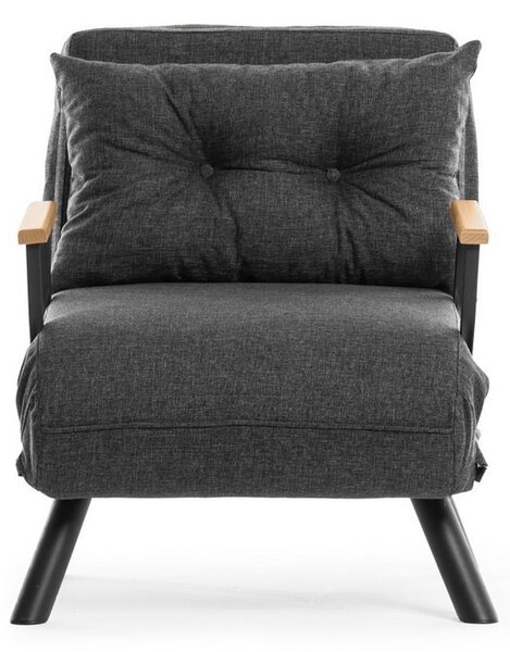 Hanah Home Rozkládací křeslo Single Sando tmavě šedé