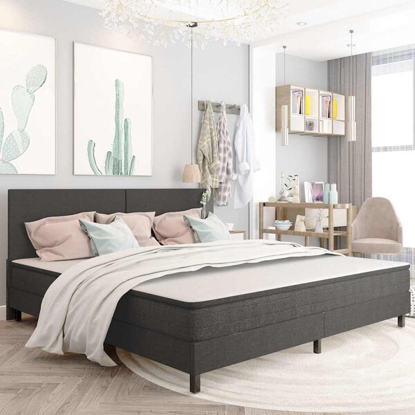 Postel boxspring šedá textil 200 x 200 cm 287459