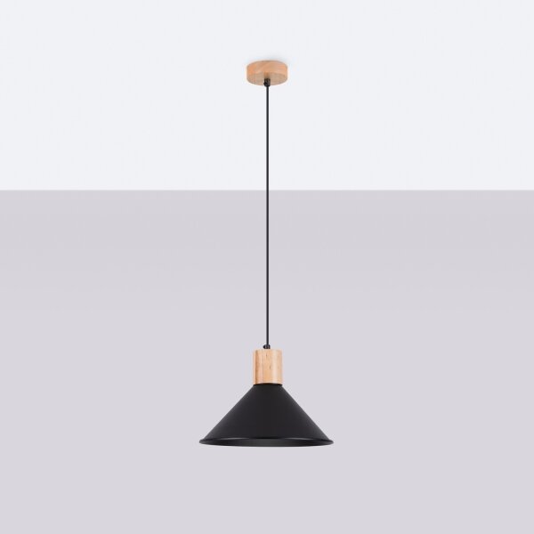 Sollux SL.1320 - Lustr na lanku JAGA 1xE27/15W/230V pr. 30 cm černá