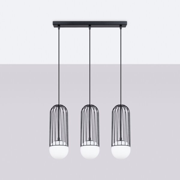Sollux SL.1334 - Lustr na lanku BRINA 3xG9/8W/230V černá