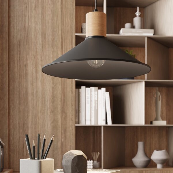Sollux SL.1320 - Lustr na lanku JAGA 1xE27/15W/230V pr. 30 cm černá