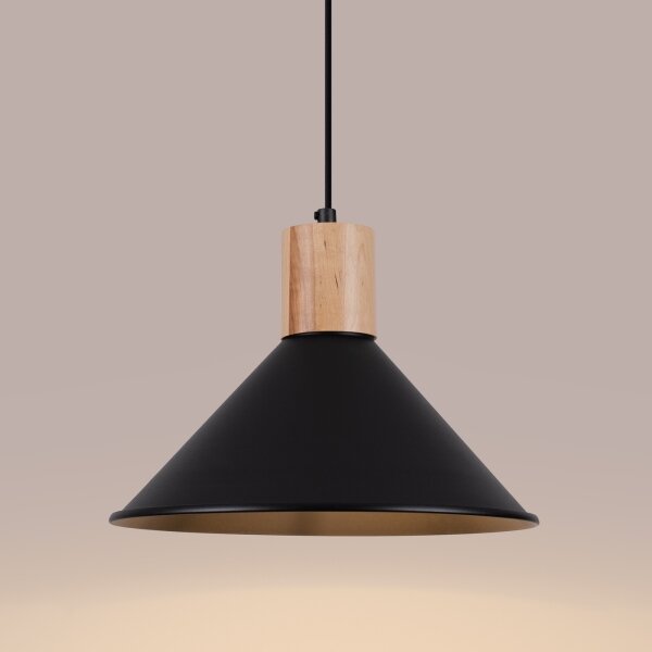 Sollux SL.1320 - Lustr na lanku JAGA 1xE27/15W/230V pr. 30 cm černá