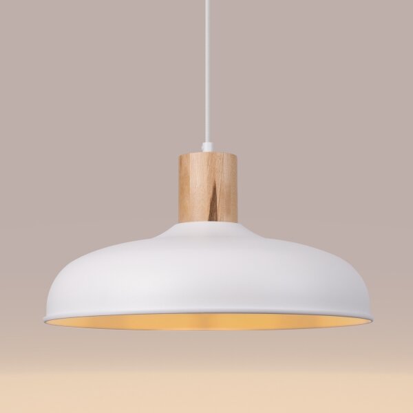 Sollux SL.1323 - Lustr na lanku INDY 1xE27/15W/230V pr. 38 cm bílá