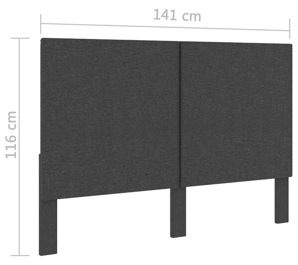Čelo postele tmavě šedé textil 140 x 200 cm 287468