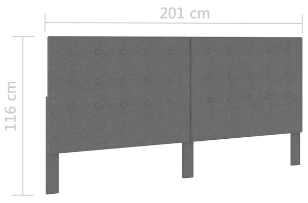 Prošívané čelo postele tmavě šedé textil 200 x 200 cm 287475