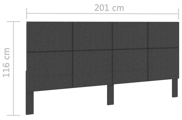 Čelo postele tmavě šedé textil 200 x 200 cm 287479