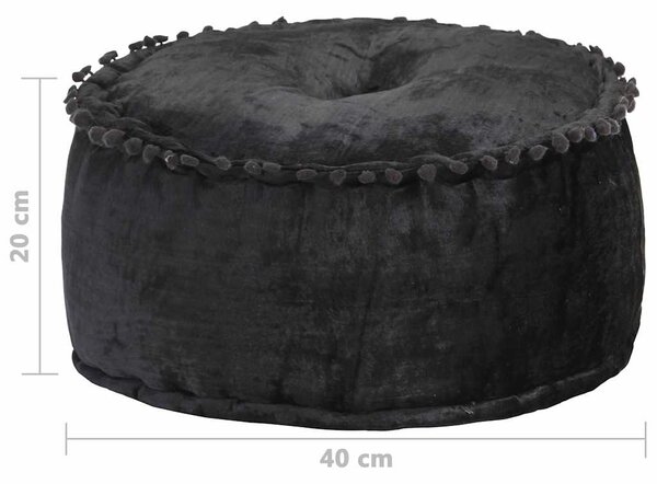 Kulatý taburet samet 40 x 20 cm antracitový 287565