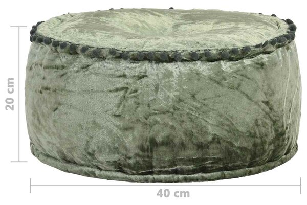 Kulatý taburet samet 40 x 20 cm zelený 287567
