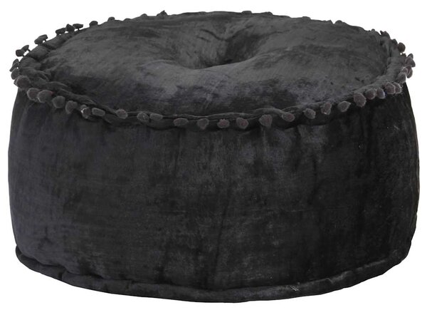 Kulatý taburet samet 40 x 20 cm antracitový 287565