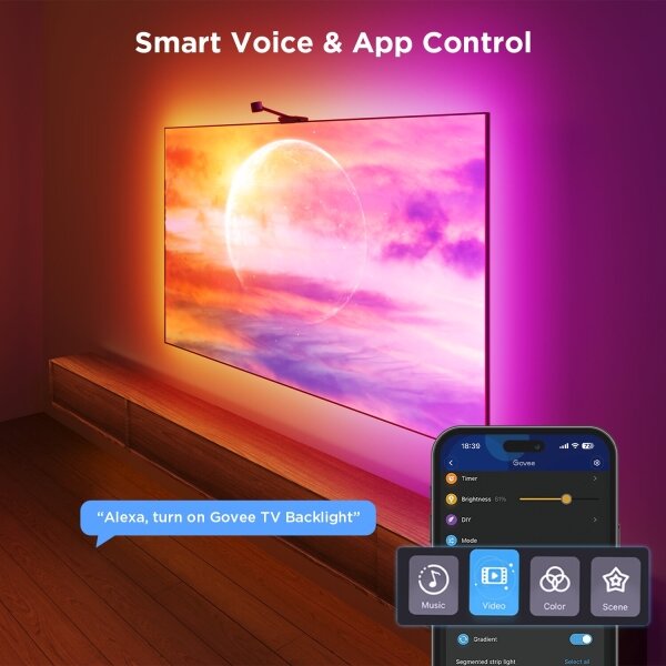Govee - Backlight 3S Netflix TV 55-65" SMART LED podsvícení RGBICW Wi-Fi + DO