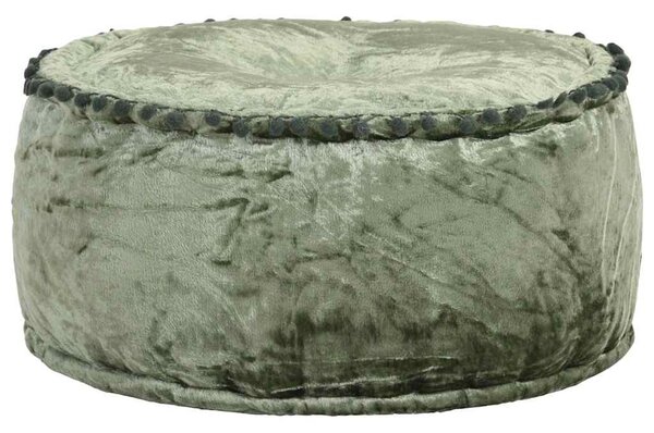 Kulatý taburet samet 40 x 20 cm zelený 287567