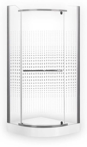 ROTH Čtvrtkruhový sprchový kout PENZA CUBIC, 80 × 80 × 195 cm, tloušťka skla: 6 mm, s dekorem