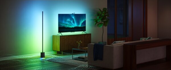 Govee - LED Stojací lampa s reproduktorem Pro RGBICWW Wi-Fi + DO