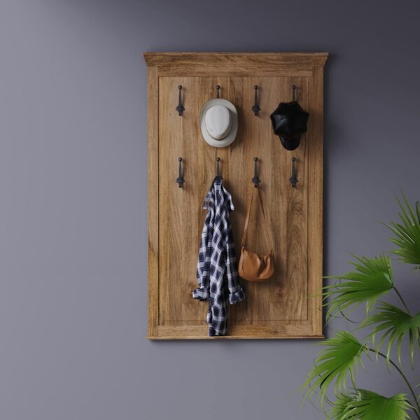 Věšák Guru s 8 háčky 90x140x2,5 z masivu mango