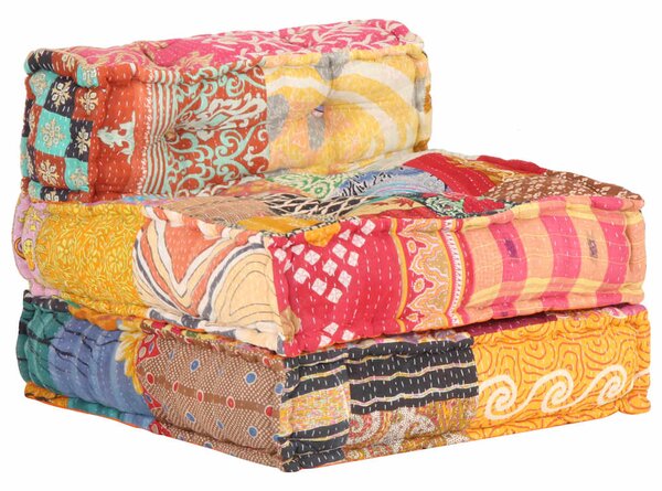 Modulární pouf patchwork textil 287702