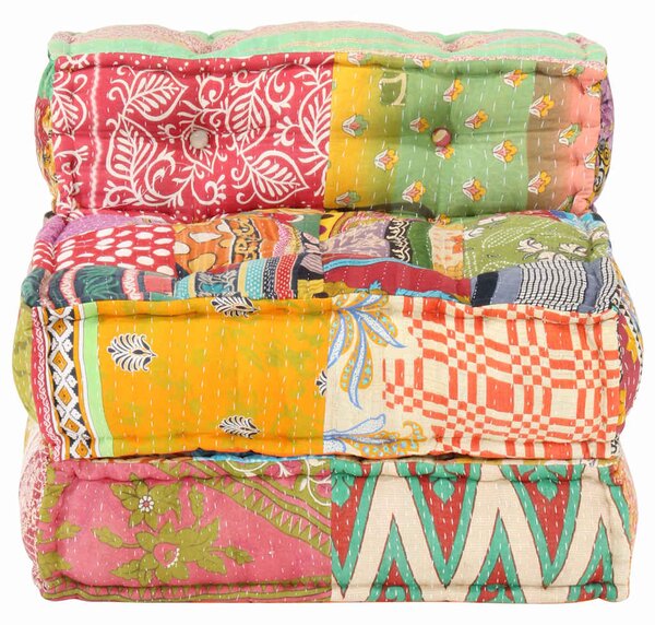 Modulární pouf patchwork textil 287702