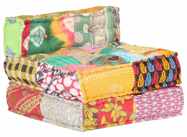 Modulární pouf patchwork textil 287702
