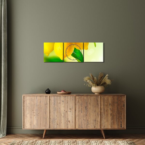 Obraz citrónů (s hodinami) (90x30 cm)