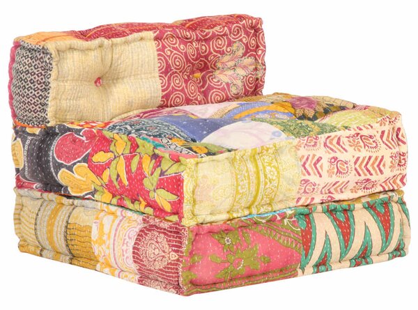 Modulární pouf patchwork textil 287702