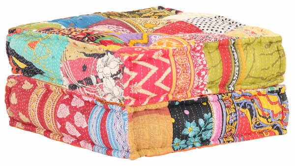 Pouf 60 x 70 x 36 cm patchwork textil 287707