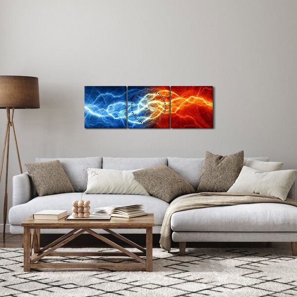 Obraz elektrického napětí (s hodinami) (90x30 cm)