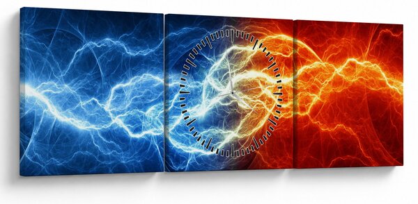 Obraz elektrického napětí (s hodinami) (90x30 cm)