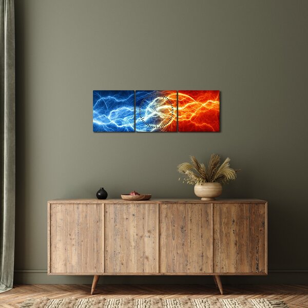 Obraz elektrického napětí (s hodinami) (90x30 cm)