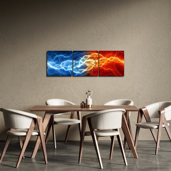 Obraz elektrického napětí (s hodinami) (90x30 cm)