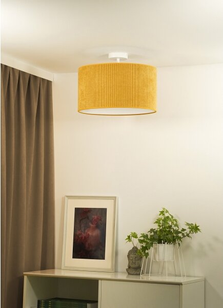 Duolla - Přisazený lustr CORDUROY 1xE27/15W/230V pr. 40 cm žlutá