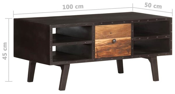 Konferenční stolek 100 x 50 x 45 cm masivní recyklované dřevo 287857