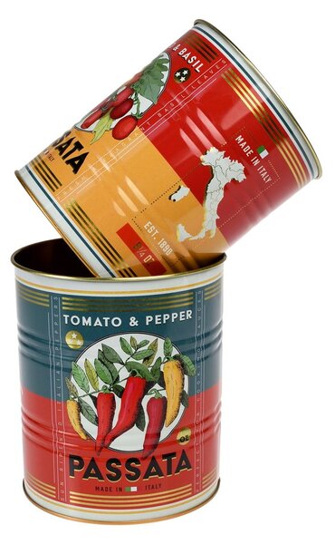 Dekorativní cínové úložné boxy v sadě 2 ks ø 11x13 cm Passata – Rex London