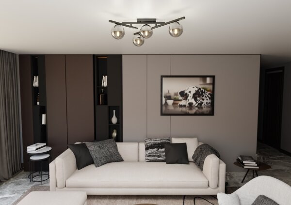 Stropní svítidlo SMART 4xE14/10W/230V černá/šedá