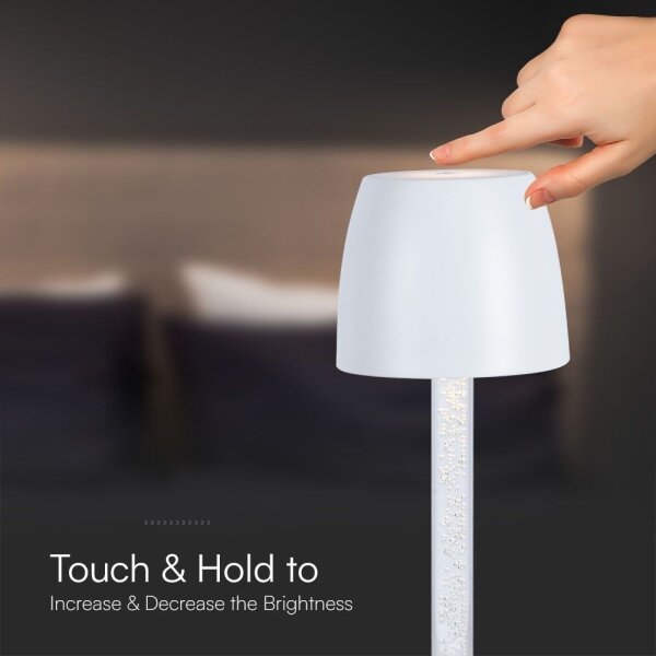 LED Stmívatelná nabíjecí stolní lampa LED/3W/5V 3000K bílá