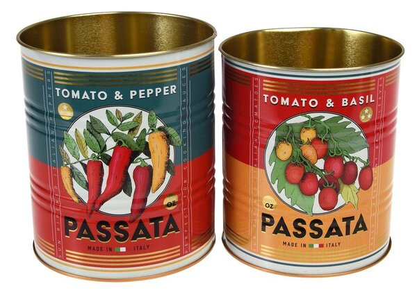 Dekorativní cínové úložné boxy v sadě 2 ks ø 11x13 cm Passata – Rex London