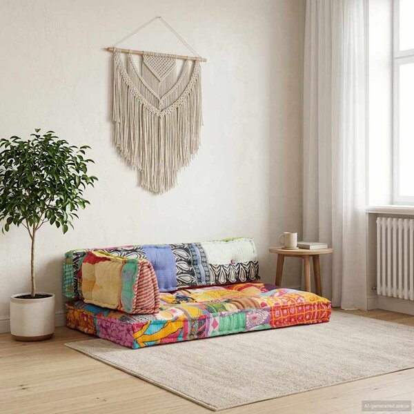 Poduška na pohovku z palet vícebarevná textil patchwork 287722