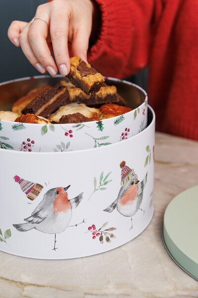 Dózy na sušenky a cukroví Mikasa Tipperleyhill vzor ptáček, set 2 ks MKTHCAKETINPK