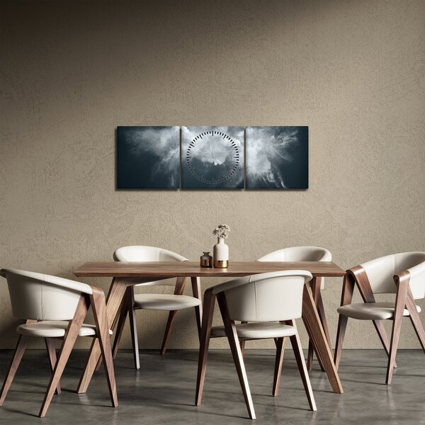 Obraz abstrakce (s hodinami) (90x30 cm)