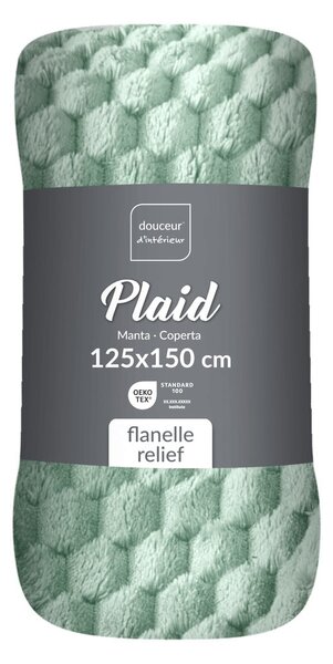 Světle zelená deka z mikroflanelu 125x150 cm Mini Frosty – douceur d'intérieur