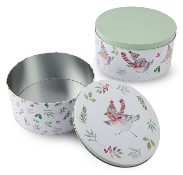Dózy na sušenky a cukroví Mikasa Tipperleyhill vzor ptáček, set 2 ks MKTHCAKETINPK