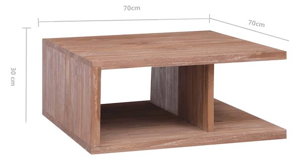 Konferenční stolek 70 x 70 x 30 cm masivní teakové dřevo 287898