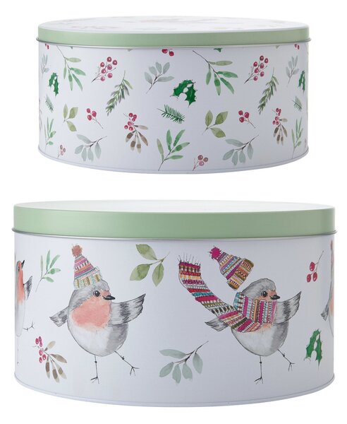 Dózy na sušenky a cukroví Mikasa Tipperleyhill vzor ptáček, set 2 ks MKTHCAKETINPK