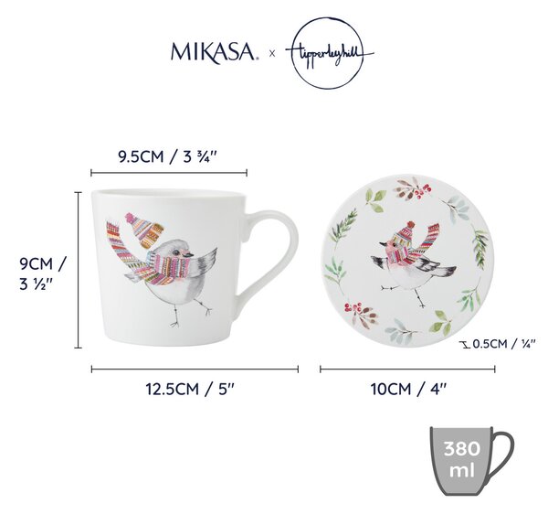 Hrnek Mikasa Tipperleyhill motiv ptáček, 380ml MKTIPPROBMGCST