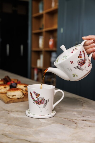 Čajová konvice 650 ml Mikasa Tipperleyhill vzor ptáček, porcelán MKTIPPROBTPOT
