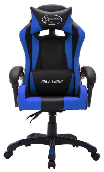 Herní židle s RGB LED podsvícením modro-černá faux kůže 287996